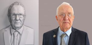 Portret 3D in relief marmura