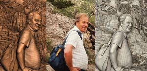 Portret 3D in relief granit
